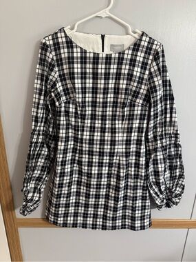 Finders Black and White Plaid Mini Dress Size Small